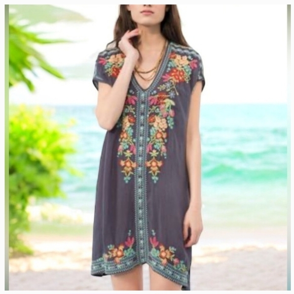 Johnny Was Dresses & Skirts - Johnny Was Heidi Tunic in black with multicolor floral embroidery.